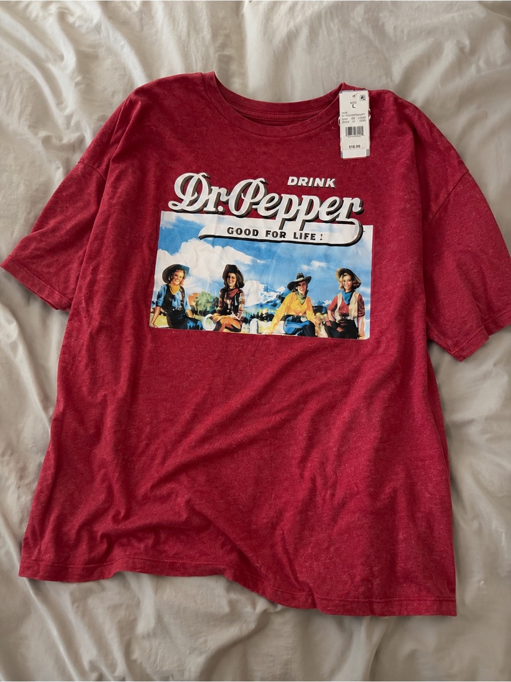 Dr Pepper Women's Short Sleeve Tee in Burgundy Sz L